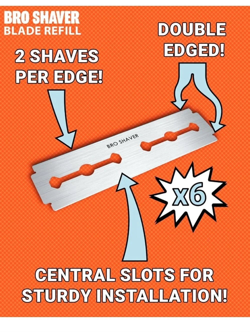 BRO SHAVER 3.0 Dual-Blade Back Shaver for Men +8 Blades